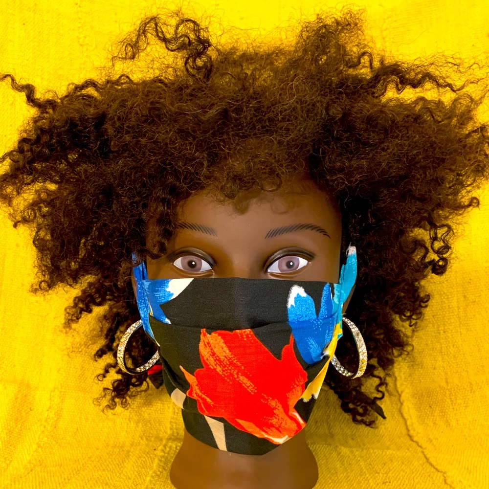 Hand Crafted Headwrap & Mask Set - Picture 3 of 6